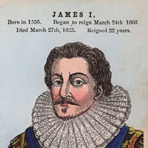 King James I (coloured engraving)