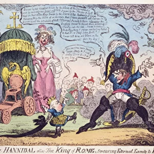 The King of Rome, 1814 - cartoon showing Napoleon and his son, Napoleon II (1811-32)