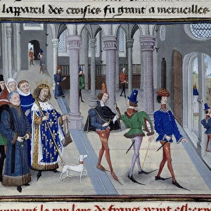 The King Saint Louis (Louis IX (1214-1270) appreting to leave overseas"