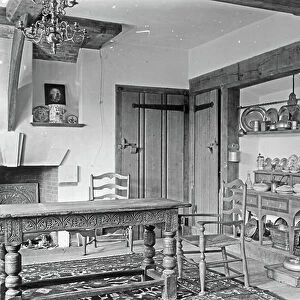 The Kitchen, Deanery Gardens, Sonning, Berkshire, from The English Country House (b/w photo)
