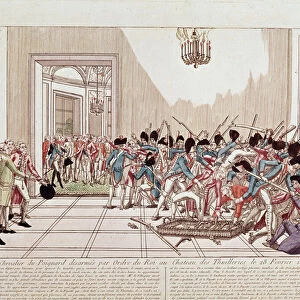 The Knights of Aggard disarmed by order of the king at the Tuileries Palace, February 28, 1791 (engraving)