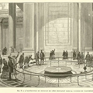 L Experience Du Pendule De Leon Foucault Sous La Coupole Du Pantheon, En 1851 (engraving)