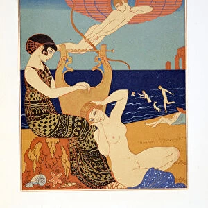 La Bague Symbolique, Illustration from Les Chansons de Bilitis, by Pierre Louys, pub. 1922 (pochoir print)