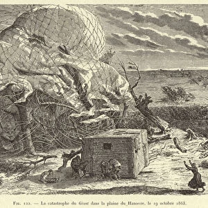 La catastrophe du Geant dans la plaine du Hanovre, le 19 octobre 1863 (engraving)