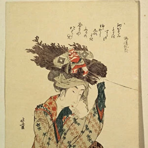 "La jeune fille d Ohara"(A girl from Ohara) Estampe japonaise de Katsushika Hokusai (1760-1849) 1806-1815 Musee Pouchkine, Moscou