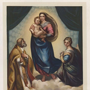 La Vierge De St Sixte, d apres Raphael, Musee de Dresde (chromolitho)