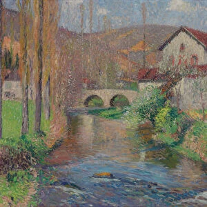 Labastide du Vert Bridge Viewed from Downstream (oil on canvas)