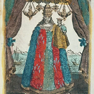 Our Lady of Loretto, late 18th century (coloured engraving)