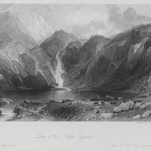 Lake d Oo, High Pyrenees (engraving)