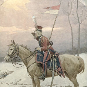 A Lancer of Napoleons Polish Guards on Winter Patrol (gouache on paper)
