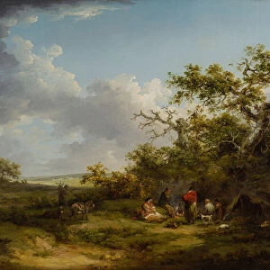 Landscape with a Gypsy Encampment (oil on canvas)