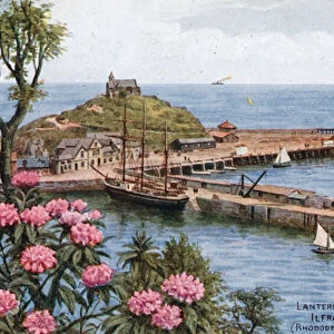 Lantern Hill and Pier, Ilfracombe, (Rhododendron Time) (colour litho)