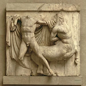 A lapith killing a centaur, metope XXVII from the south side of the Parthenon