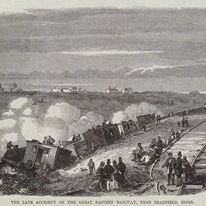 The late Accident on the Great Eastern Railway, near Bradfield, Essex (engraving)