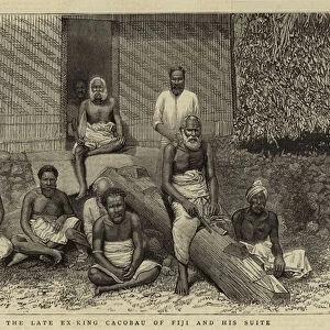 The Late Ex-King Cacobau of Fiji and his Suite (engraving)