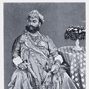 The late Maharajah of Holkar (b / w photo)
