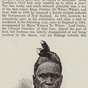 The Late Maori King Tawhiao (engraving)
