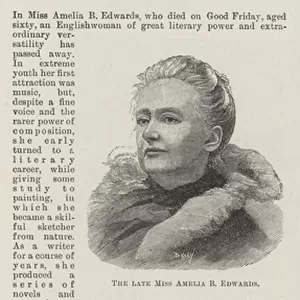 The late Miss Amelia B Edwards (engraving)