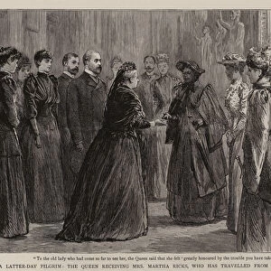 A Latter-Day Pilgrim, the Queen receiving Mrs Martha Ricks, who has travelled from Liberia to see Her Majesty (engraving)
