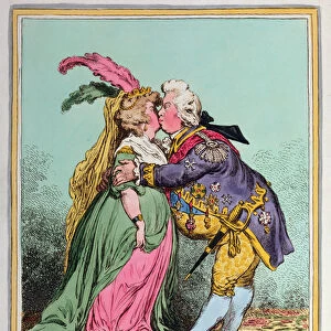 Le Baiser a la Wirtembourg, published by Hannah Humphrey in 1797 (hand-coloured etching)