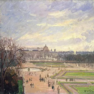 Le jardin des Tuileries. Peinture de Camille Pissaro (1830-1903), huile sur toile, 1900