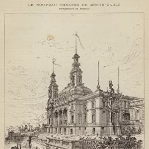 Le Nouveau Theatre de Monte-Carlo, Principaute de Monaco (engraving)