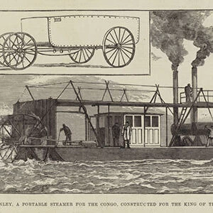 Le Stanley, a Portable Steamer for the Congo, constructed for the King of the Belgians (engraving)