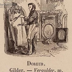 Le Vocabulaire Illustre: Doreur; Gilder; Vergolder (engraving)