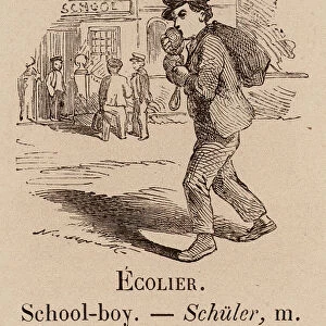 Le Vocabulaire Illustre: Ecolier; School-boy; Schuler (engraving)
