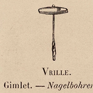 Le Vocabulaire Illustre: Vrille; Gimlet; Nagelbohrer (engraving)