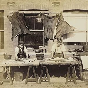 Leather Dyeing for Making Gloves, Bevington and Sons, 1861-62 (sepia photo