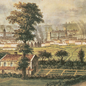 Leeds from Rope Hill, c. 1840 (colour litho)