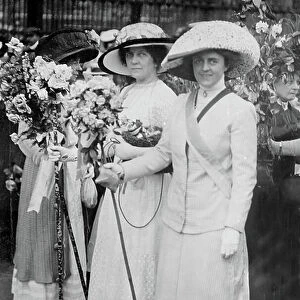 Lena Ashwell in the Actresses Franchise League section of the Women's Coronation Procession, 1911 (b/w photo)