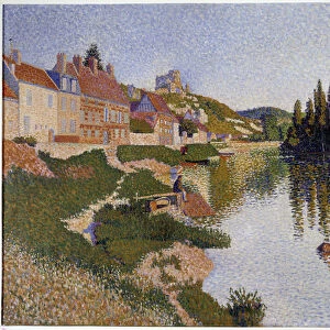 Les Andelys, the bank Painting by Paul Signac (1863-1935) 1886 Sun