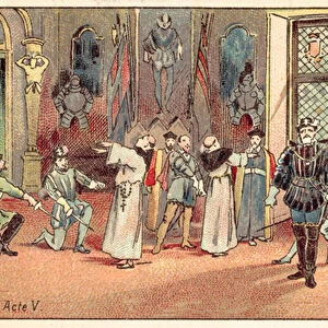 Les Huguenots, Act V (colour litho)