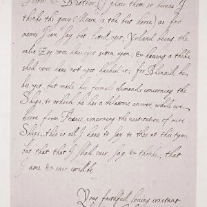 Letter of Charles I to the Duke of Buckingham (litho)