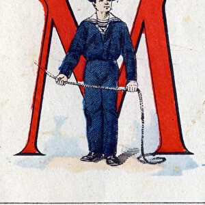 Letter M as Marin. Military alphabet. Imaging of Epinal, circa 1870-1880