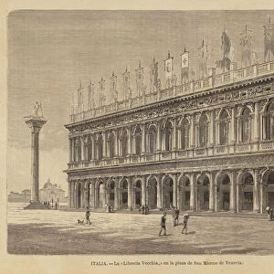 Libreria Vecchia in the Piazza San Marco in Venice (engraving)