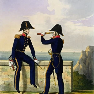 Lieutenants, plate 1 from Costume of the Royal Navy and Marines