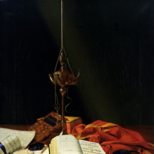 Still life with a Bible, 1821 (oil on canvas)