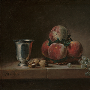 Still Life with Peaches, a Silver Goblet, Grapes, and Walnuts, c. 1759-60 (oil on canvas)