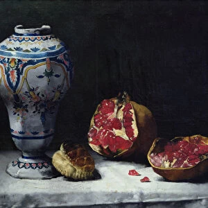Still Life with a Pomegranate (oil on canvas)