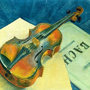 Still Life with a Violin, 1921 (oil on canvas)