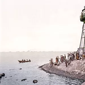 The Lighthouse at Neufahrwasser, c. 1900 (chromolitho)