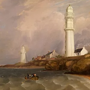 Lighthouses - West Lights, Tayport, c. 1840 (oil on canvas)