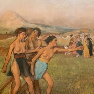 Little Spartan girls provoking boys (detail). Around 1860-1862, resumed before 1880