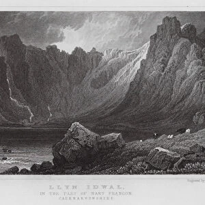 Llyn Idwal, in the Pass of Nant Frangon, Caernarvonshire (engraving)