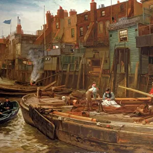London River - The Limehouse Barge-Builders, 1877 (oil on canvas)