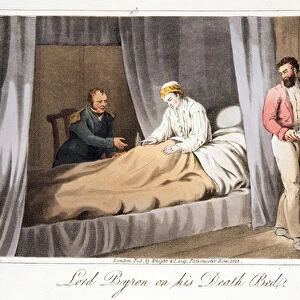 Lord Byron on his Death Bed, from The Last Days of Lord Byron by William Parry, pub