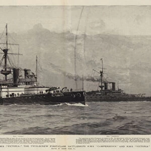 The Loss of HMS "Victoria, "the Twin-Screw First-Class Battleships HMS "Camperdown"and HMS "Victoria"(engraving)